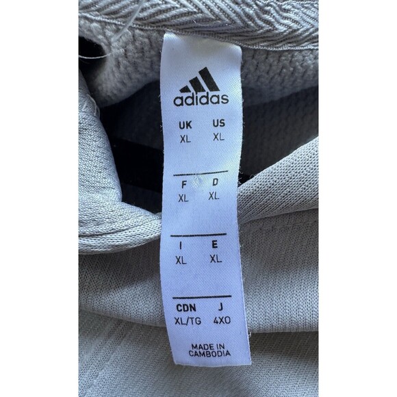Adidas Men’s XL Tech Hoodie Pale Blue Gray Pullover Athletic Layer - Picture 4 of 4